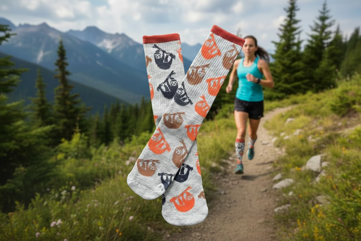 Happy Camper Crew Socks-NEW