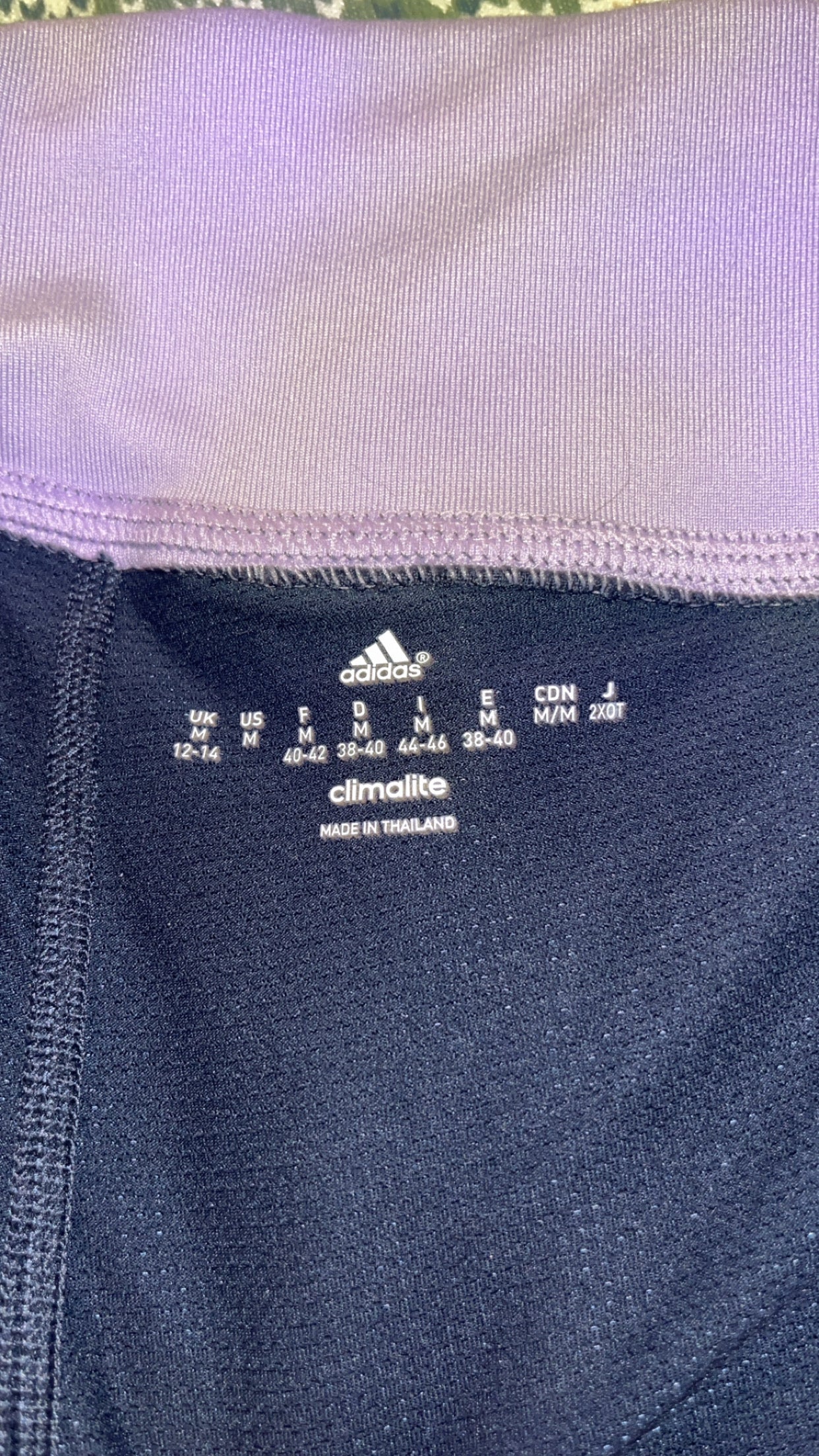 Adidas Climalite size label medium made in Thailand