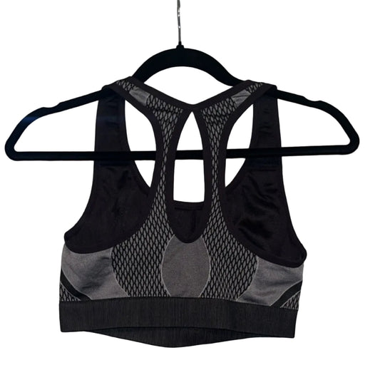 Avia black grey diamond mesh racerback sports bra back view