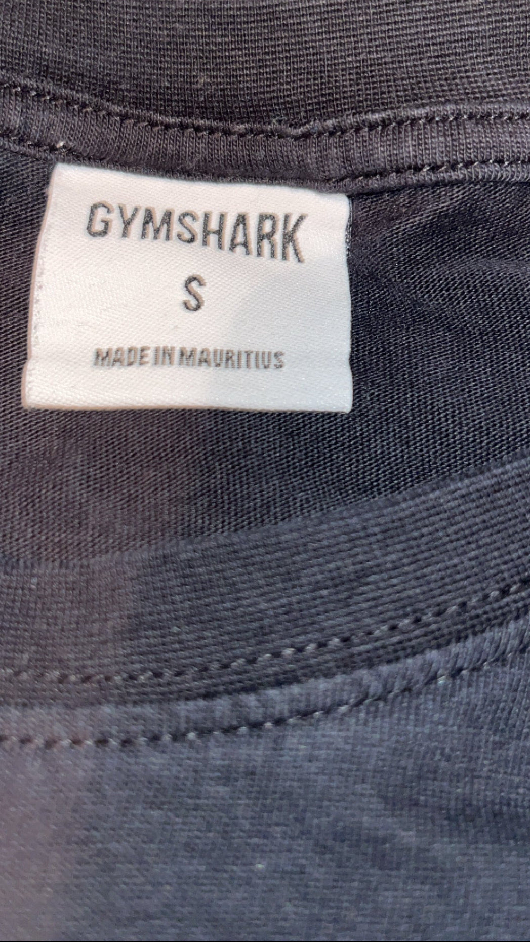 Gymshark size label Small Made in Mauritius