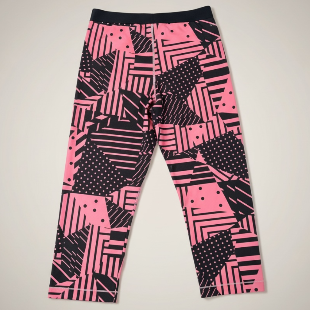 Nike Pro Capris – Pink/Black Print – Size L