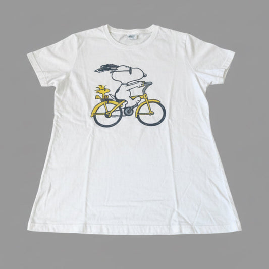 Snoopy & Woodstock Cycling Graphic Tee – Size Small