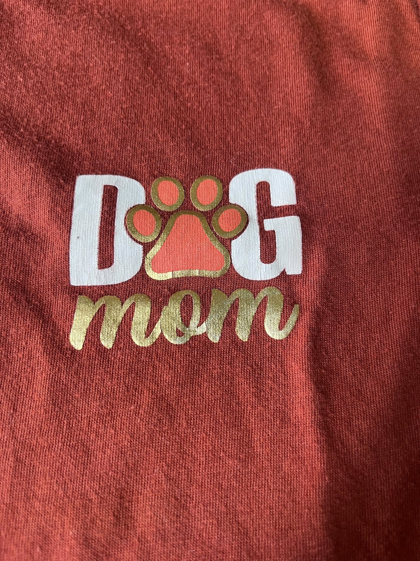 Dog Mom Graphic Tee – Rust Red – Size M