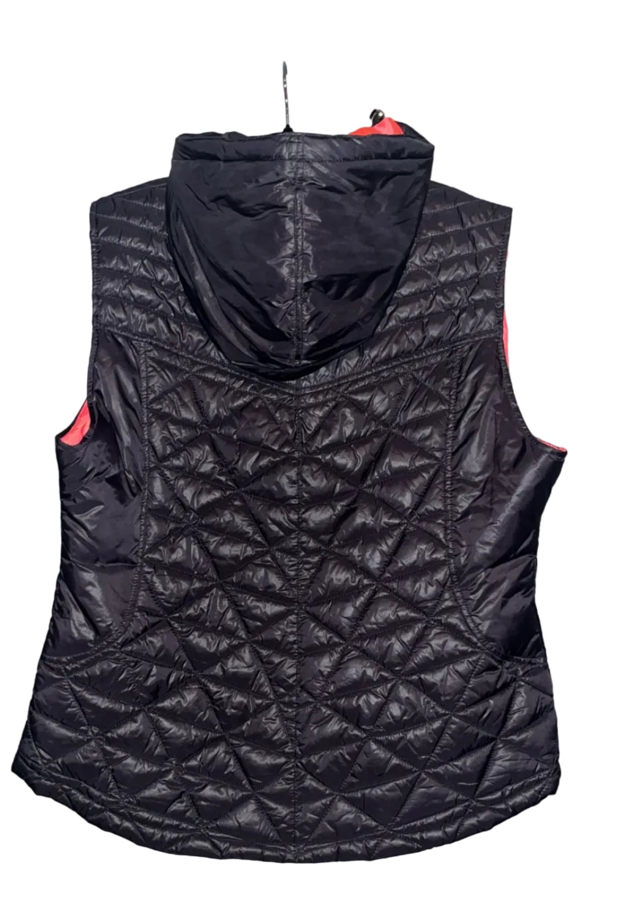 Tek Gear black coral quilted puffer vest back view
