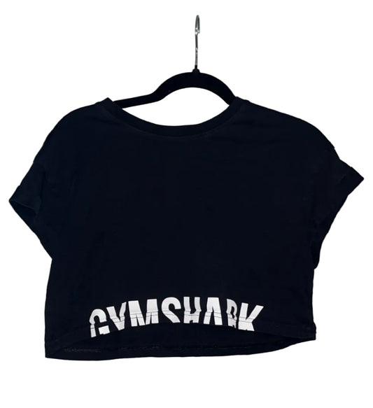 Gymshark black crop tech tee front view