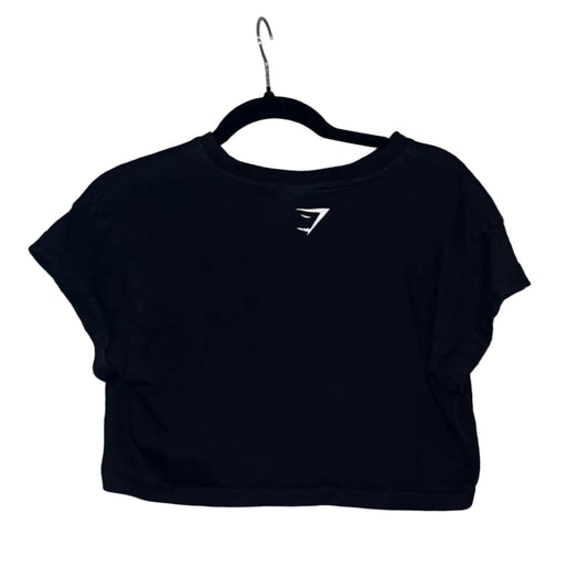 Gymshark black crop tech tee back view