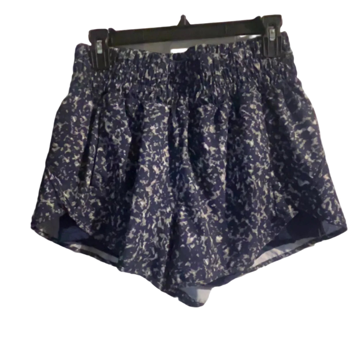 Avia navy floral running shorts front view, size Medium