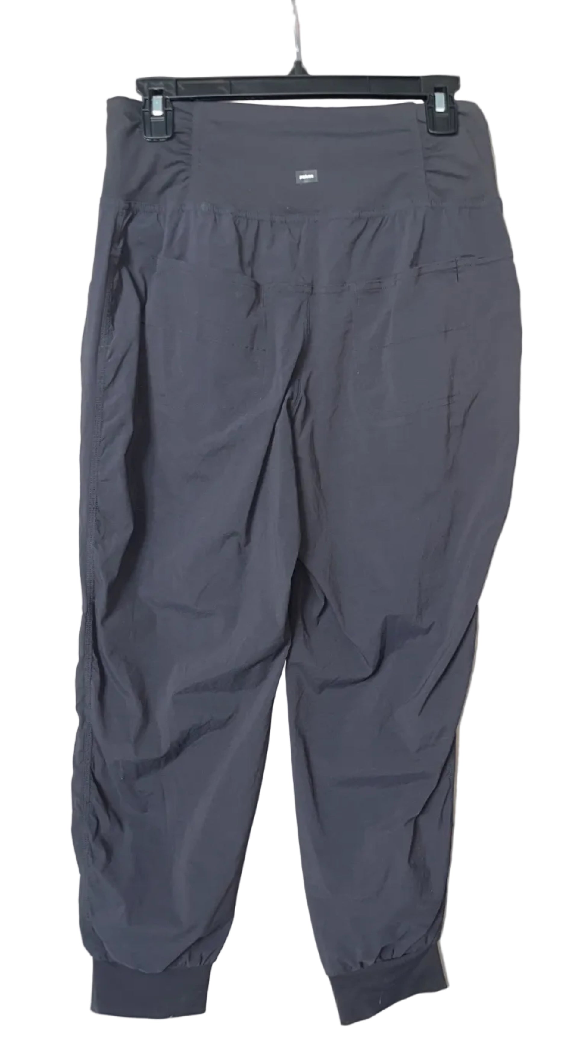 prAna charcoal jogger pants back view with back pockets, size Small
