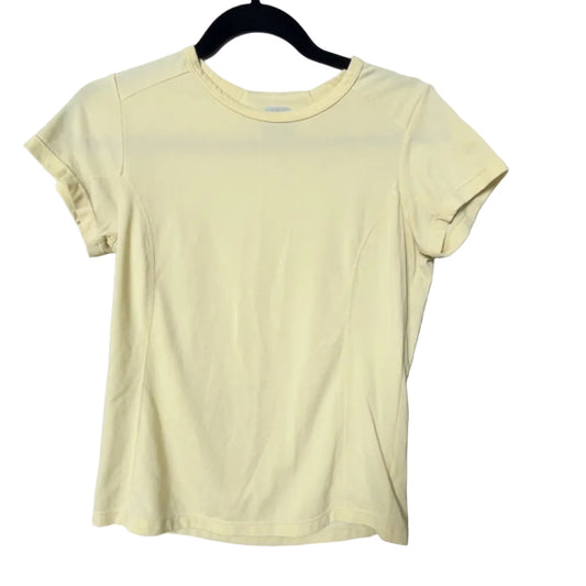 Columbia Titanium yellow performance tee front view, size Small