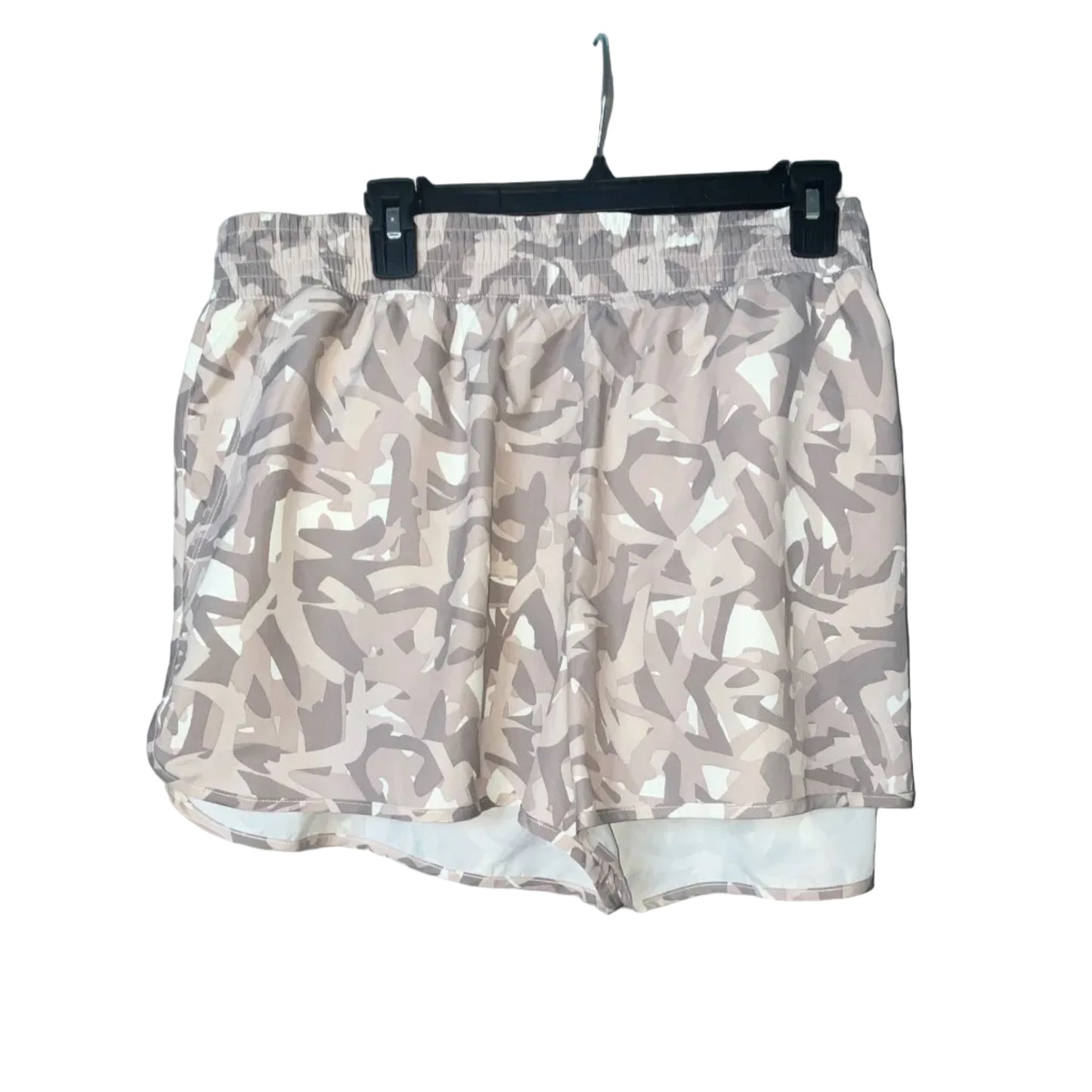 Athletic Works Camo Print Shorts Tan Grey - Front View