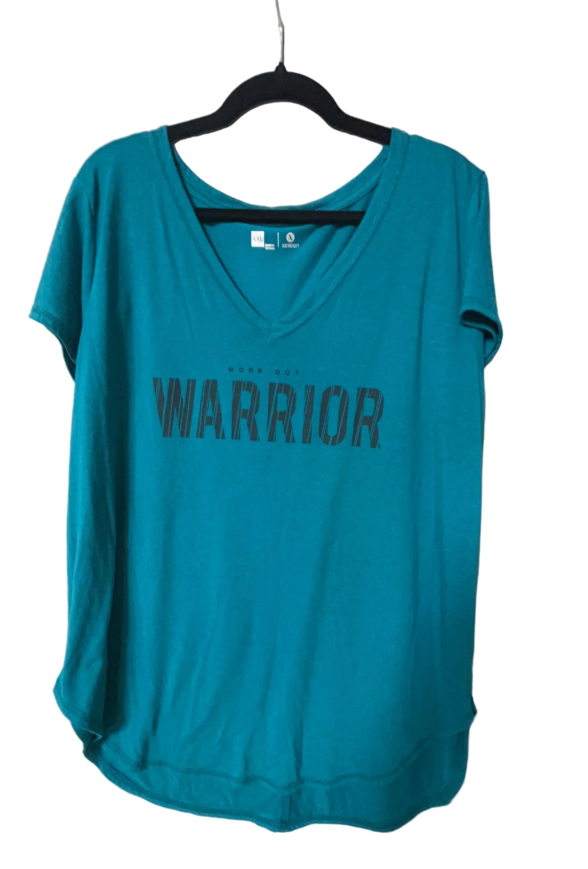 Xersion Warrior Graphic Tech Tee Teal - Front View