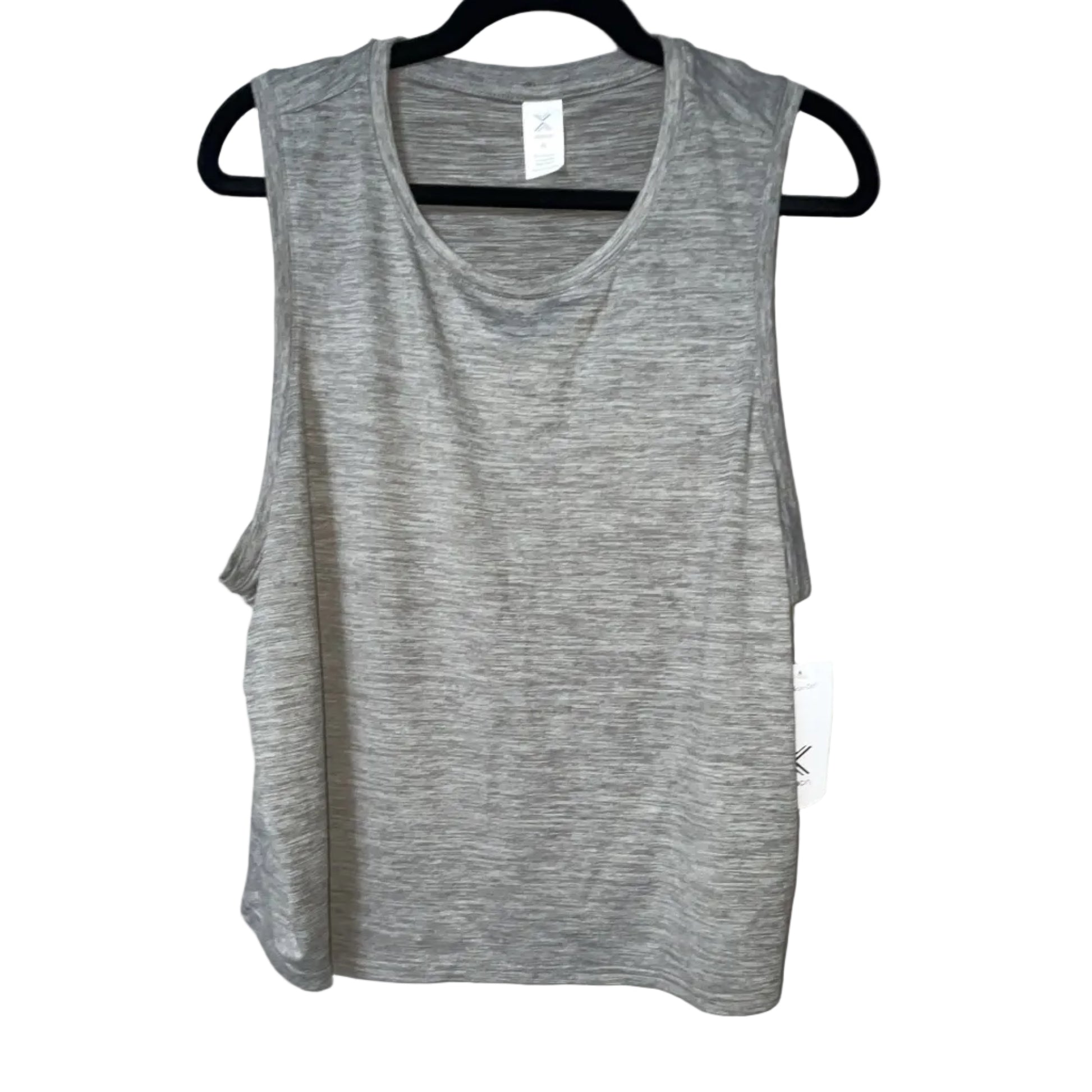 Xersion Space Dye Muscle Tank Heathered Grey - Front View