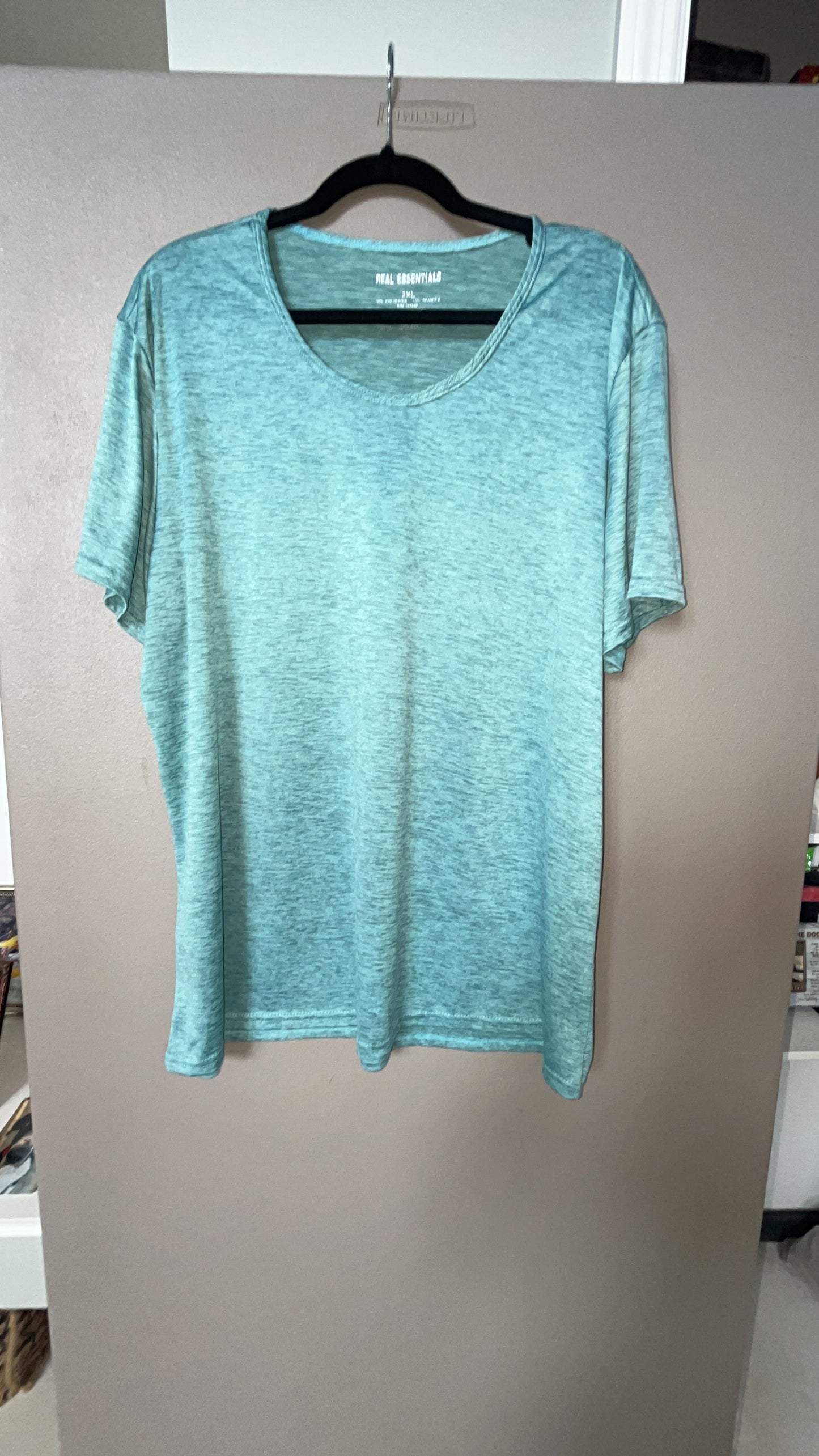 Real Essentials Space Dye Tech Tee | Mint | Size 2XL