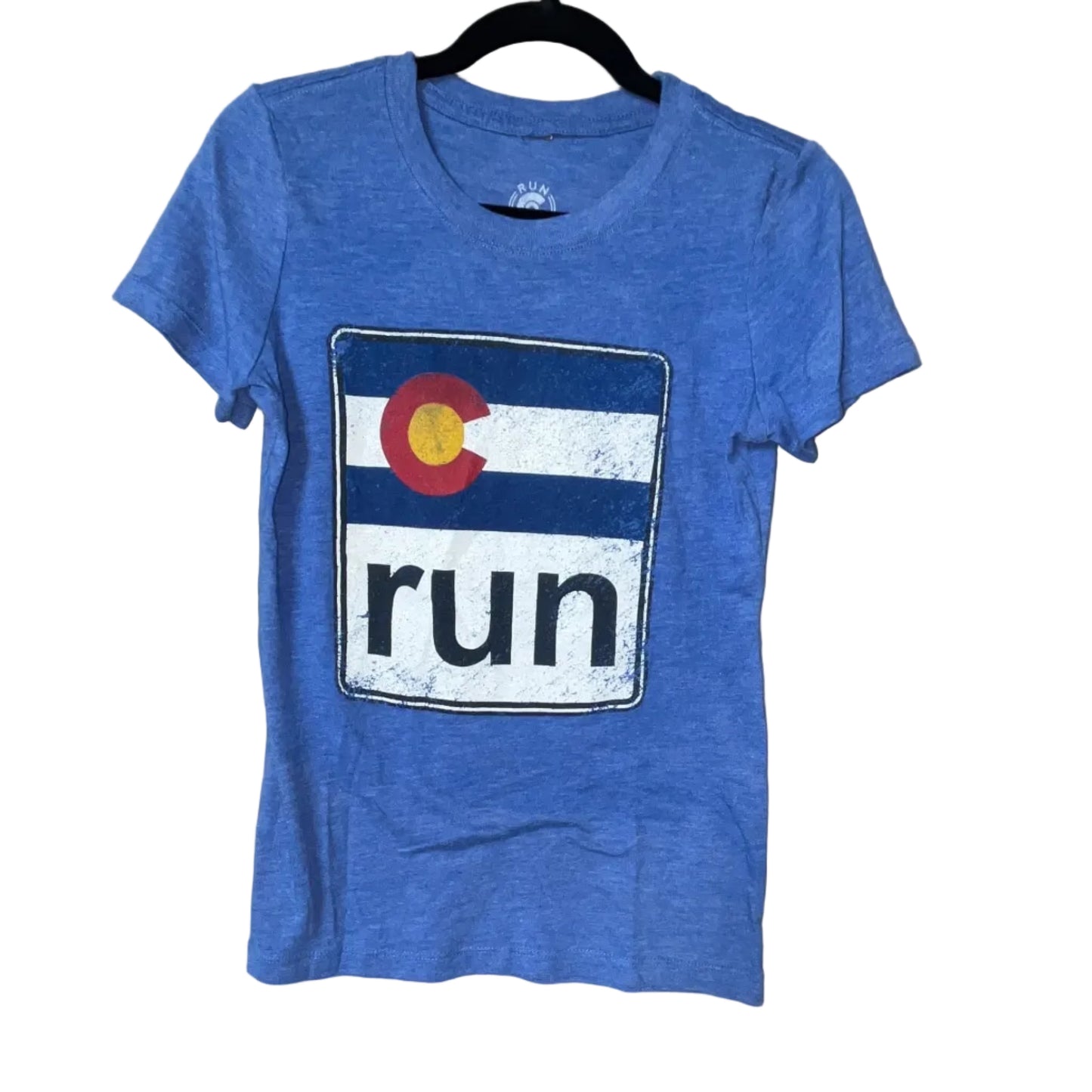 RunCO Colorado Run Graphic Tee Heathered Blue - Front View