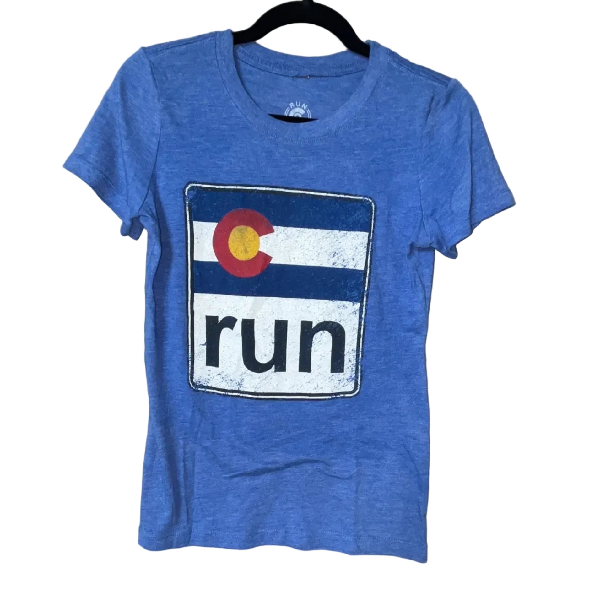 RunCO Colorado Run Graphic Tee Heathered Blue - Front View