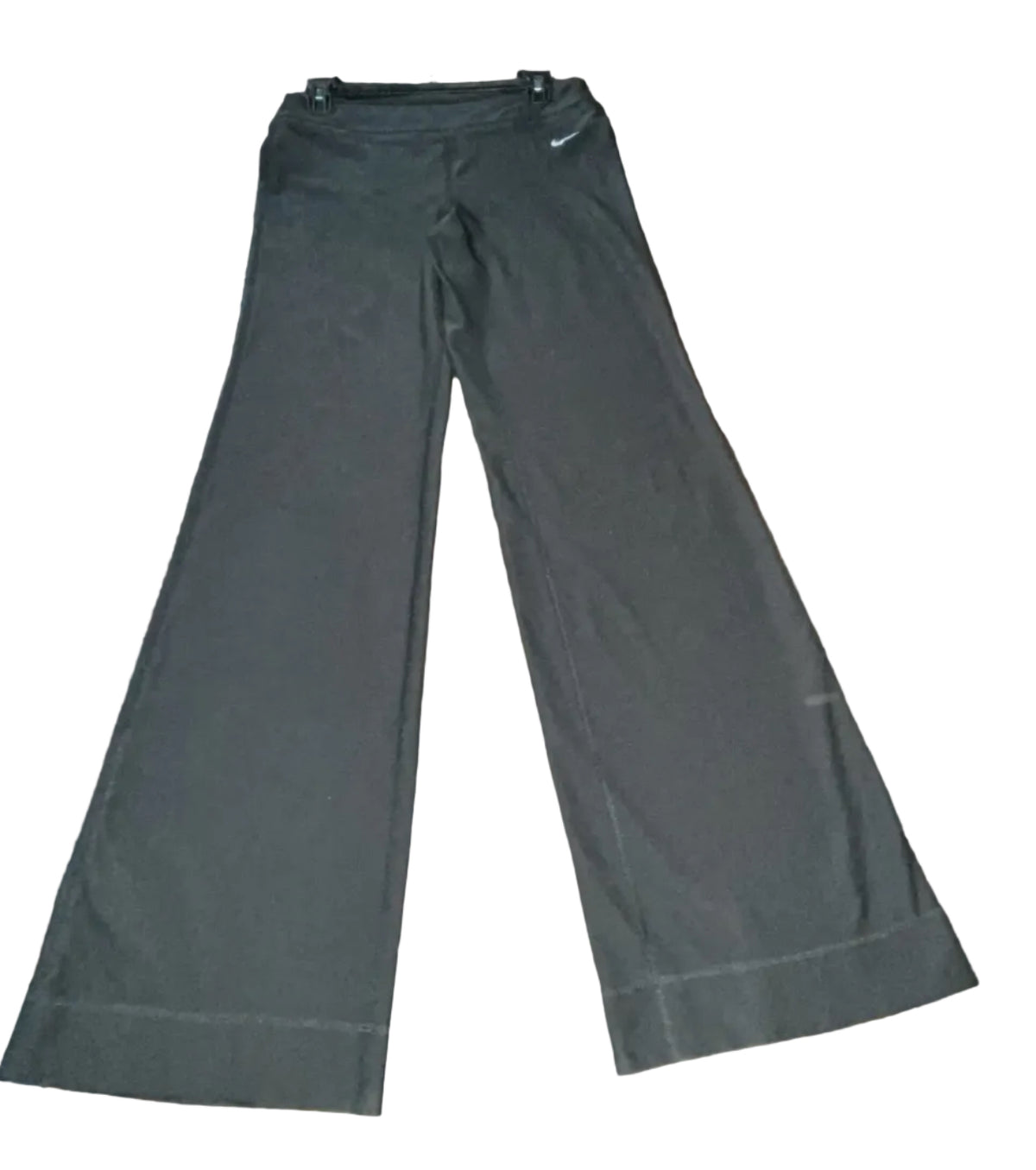 Front view of black Nike Dri-FIT flare training pants