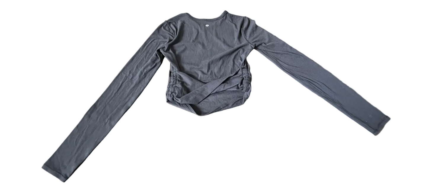Lululemon Ribbed Long Sleeve Crew Top - Black - Small