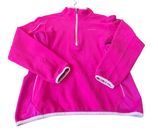 Front view of pink Columbia Omni-Heat pullover, size Medium