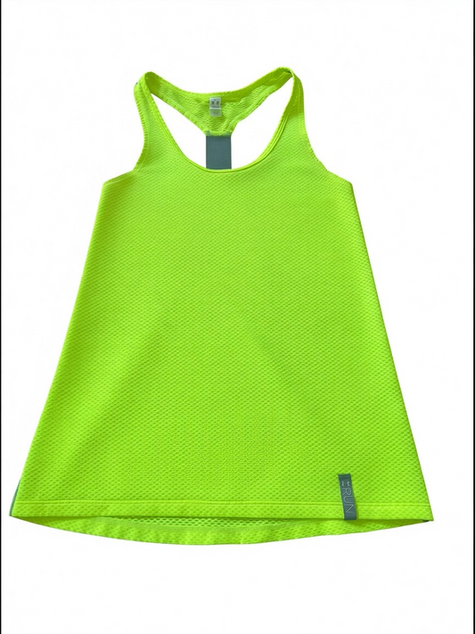 Under Armour HeatGear Racerback Tank – Neon Yellow-Green – Size XS