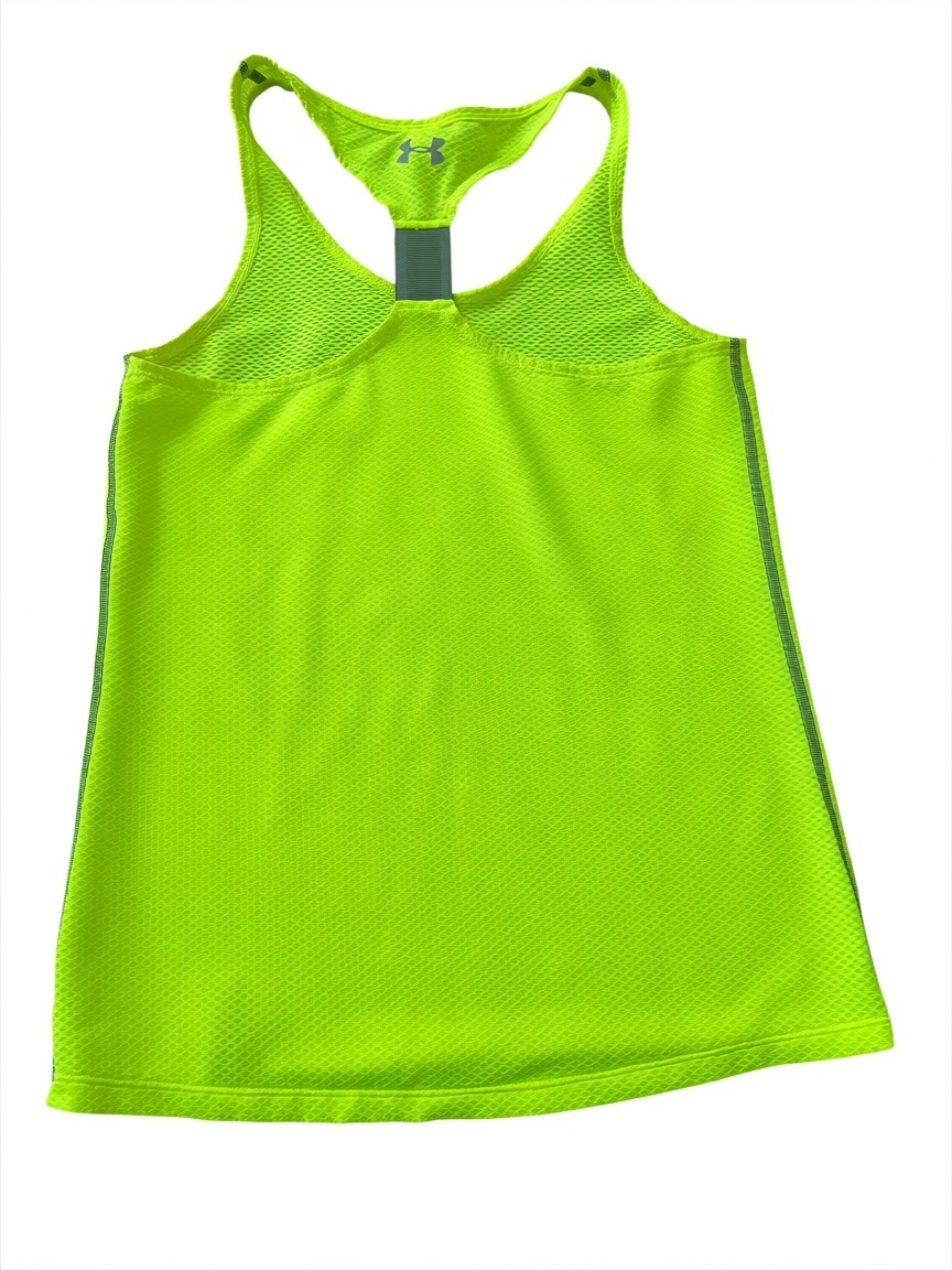 Under Armour HeatGear Racerback Tank – Neon Yellow-Green – Size XS