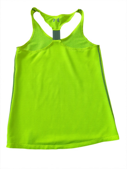 Under Armour HeatGear Racerback Tank – Neon Yellow-Green – Size XS