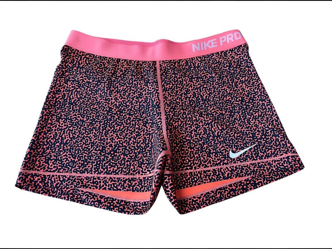 Nike Pro Compression Shorts – Peach Animal Print – Size XL