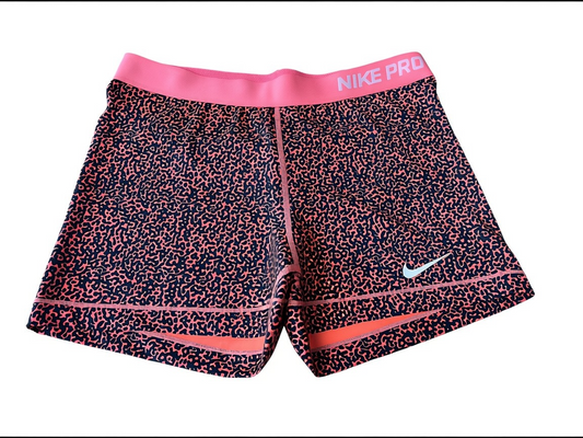 Nike Pro Compression Shorts – Peach Animal Print – Size XL