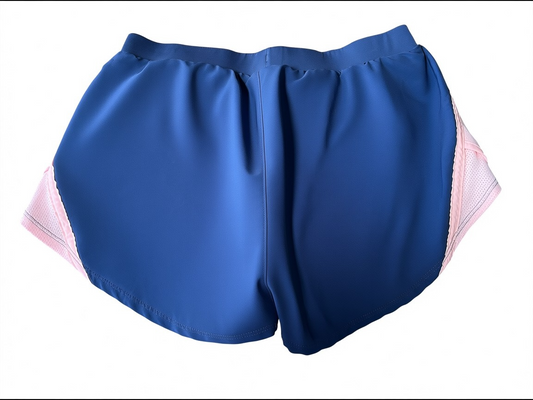 Under Armour Loose HeatGear Running Shorts – Navy/Blush Pink – Size S