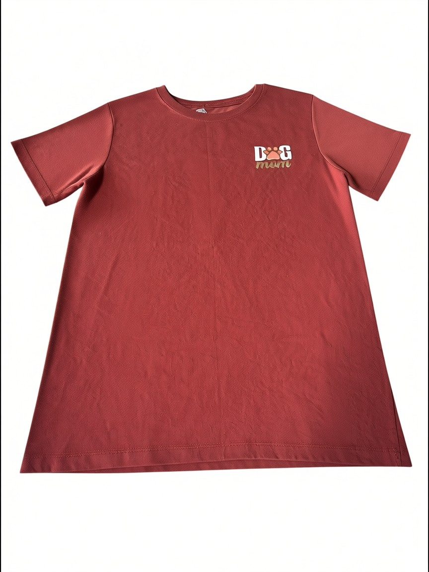 Dog Mom Graphic Tee – Rust Red – Size M