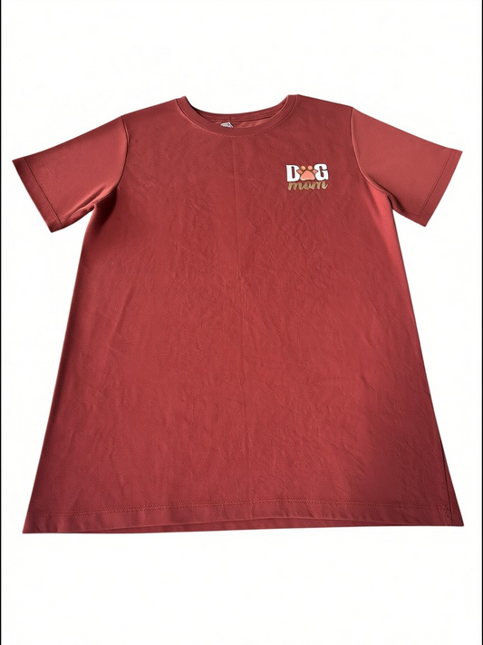 Dog Mom Graphic Tee – Rust Red – Size M