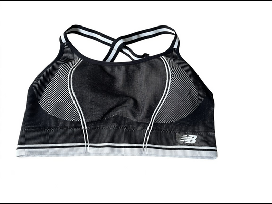 New Balance Mesh Sports Bra – Black – Size L