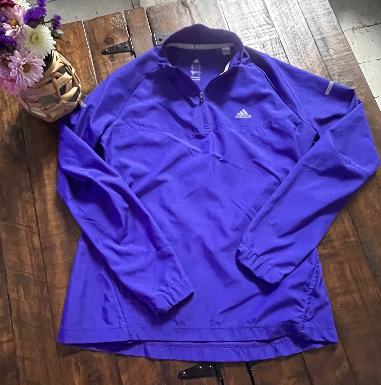 Adidas Quarter-Zip Windbreaker – Purple – Size Medium