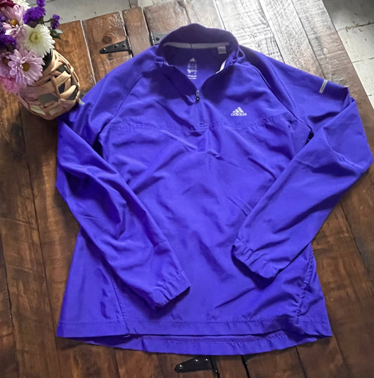 Adidas Quarter-Zip Windbreaker – Purple – Size Medium