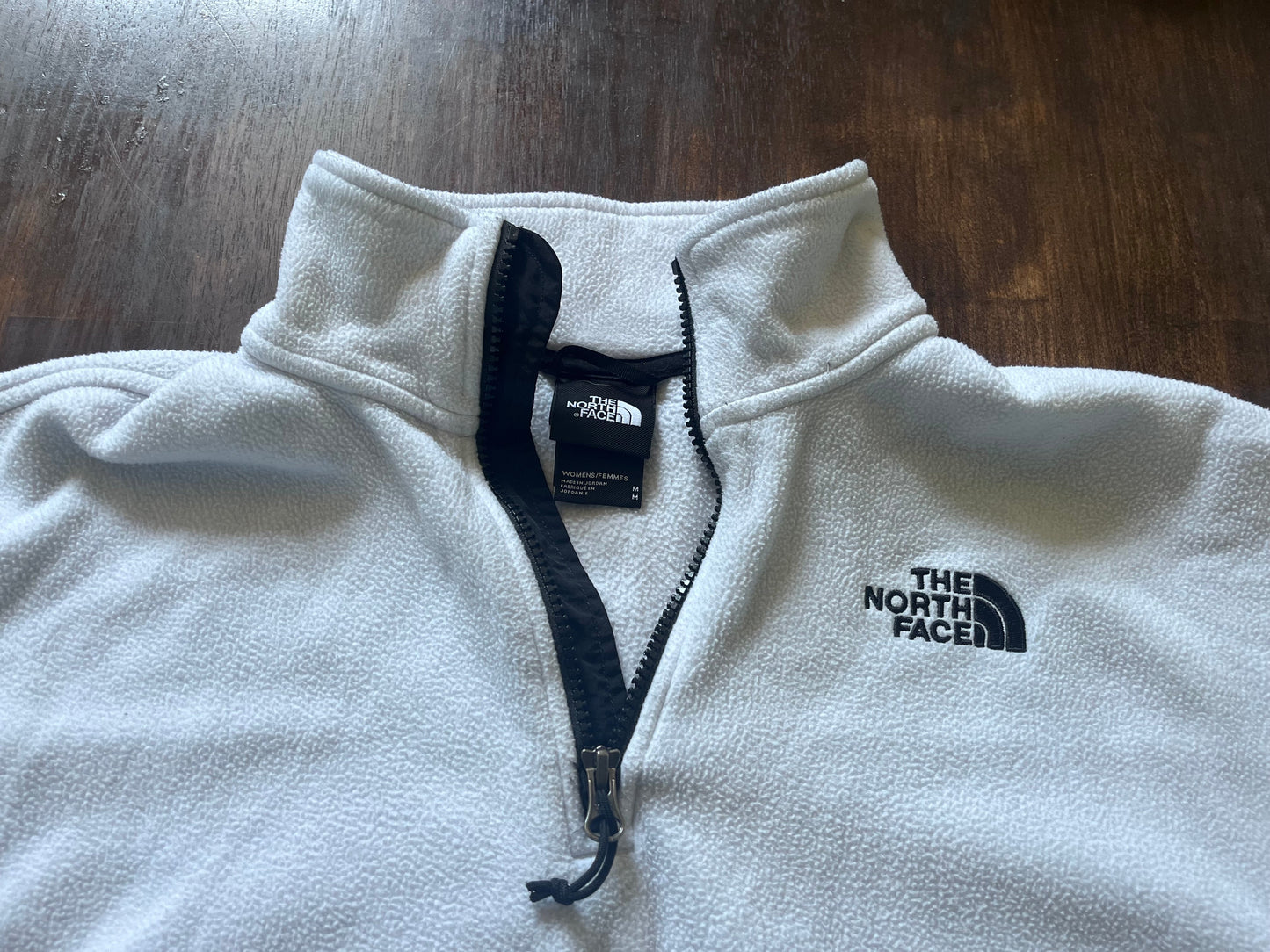 The North Face Fleece Quarter-Zip Pullover – White/Black