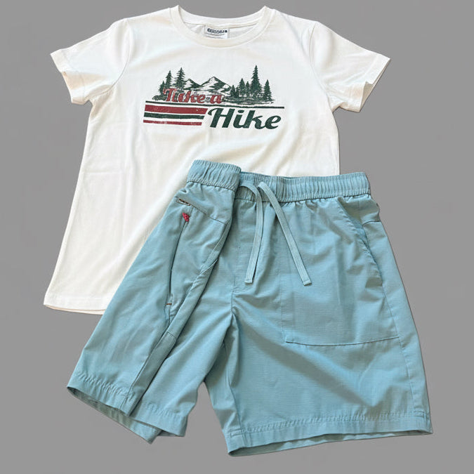 "Take a Hike" Graphic Tee & Avalanche Hiking Shorts Set