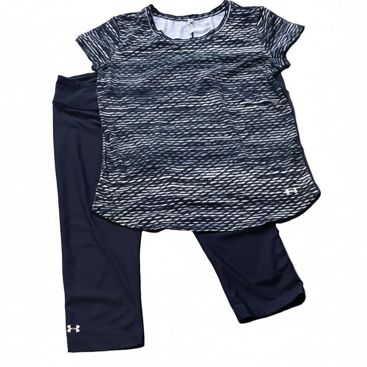 Under Armour HeatGear Set – Patterned Tee & Capri Leggings